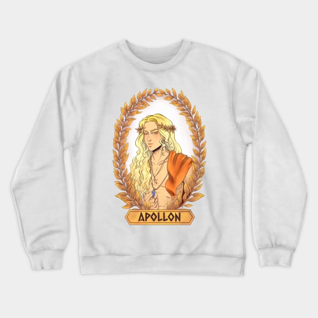 Apollon Olympian God Greek Mythology Crewneck Sweatshirt by Tati Seol